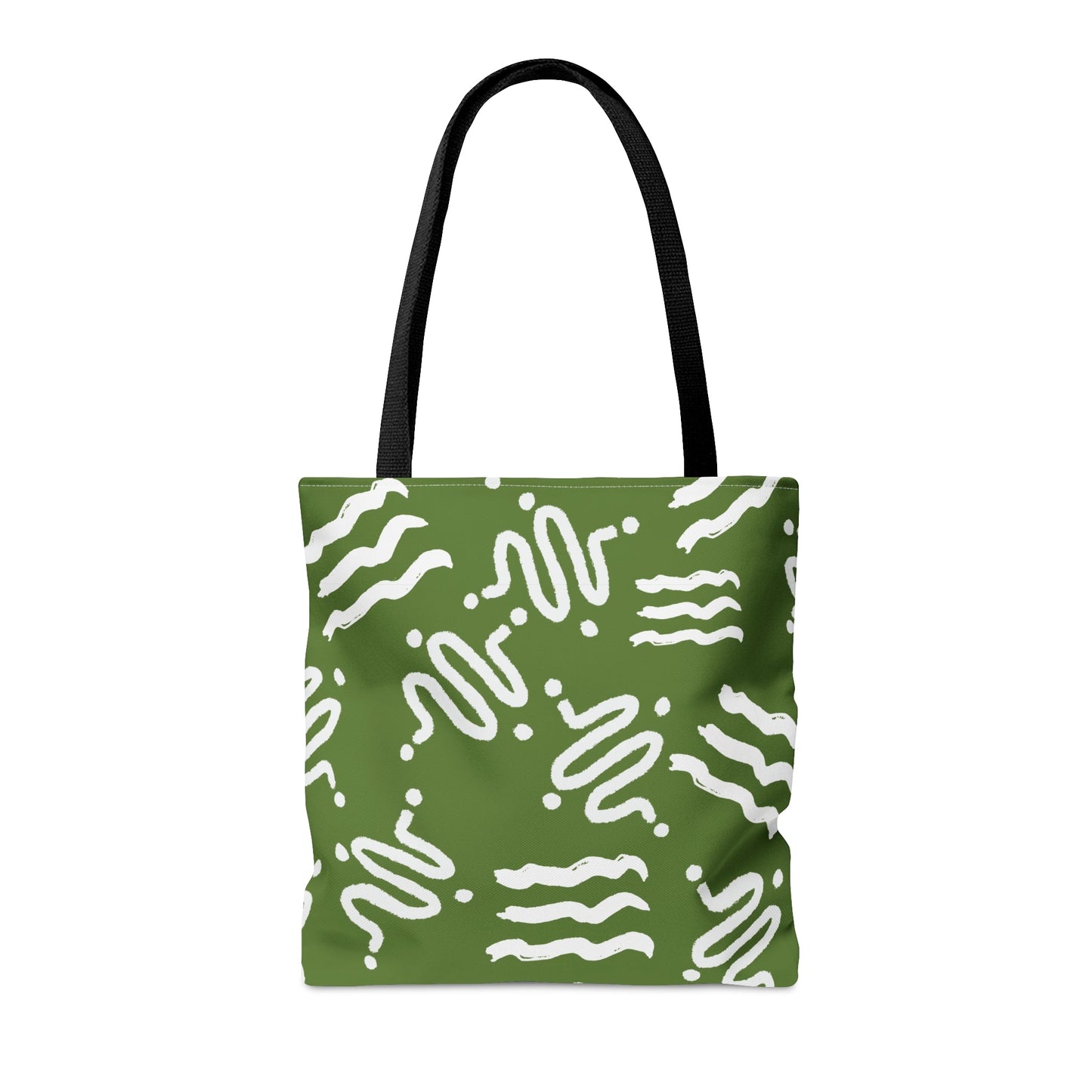 White Swirls Green Tote Bag - Squirrellyartmama