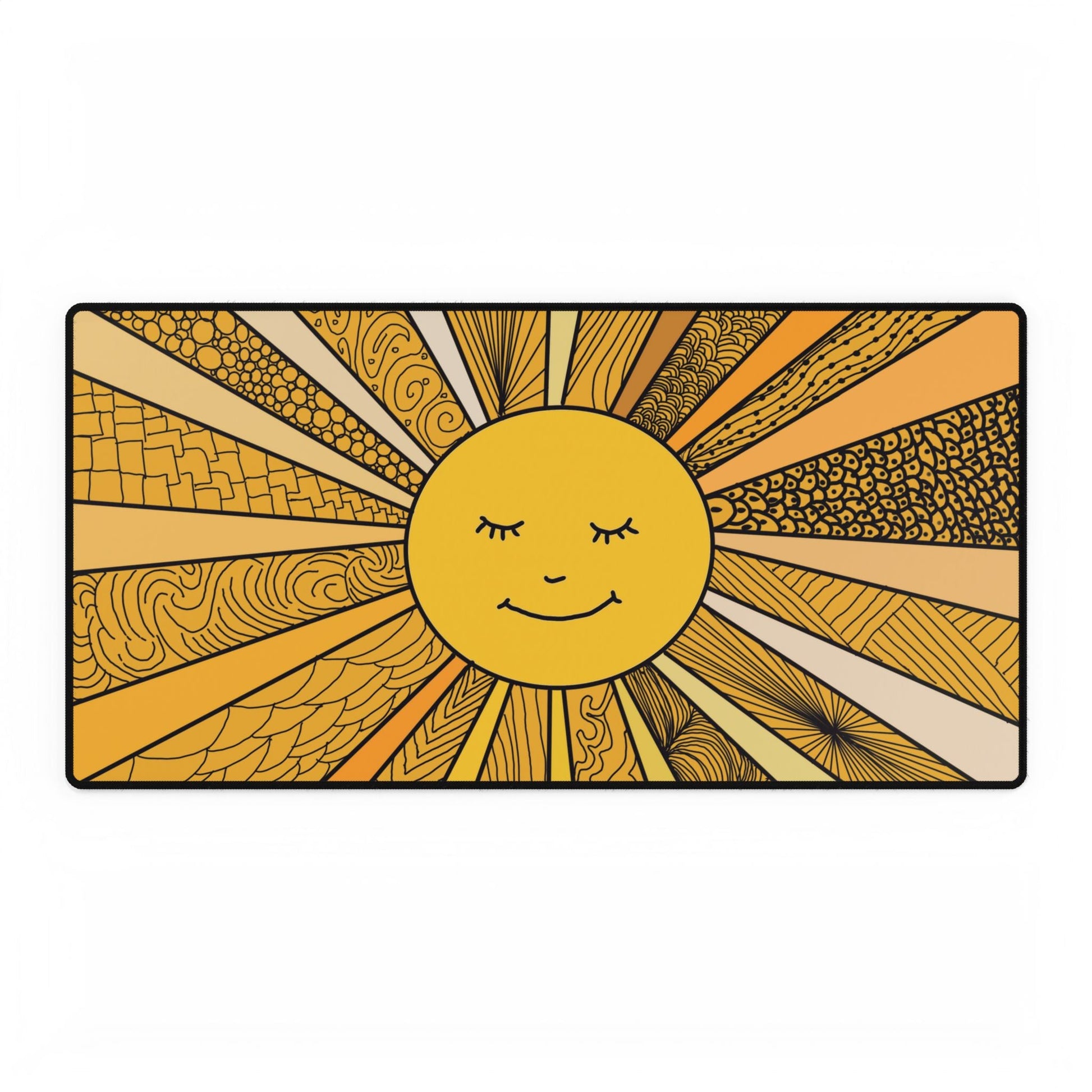 Yellow Burst of Sunshine Desk Mat - Squirrellyartmama